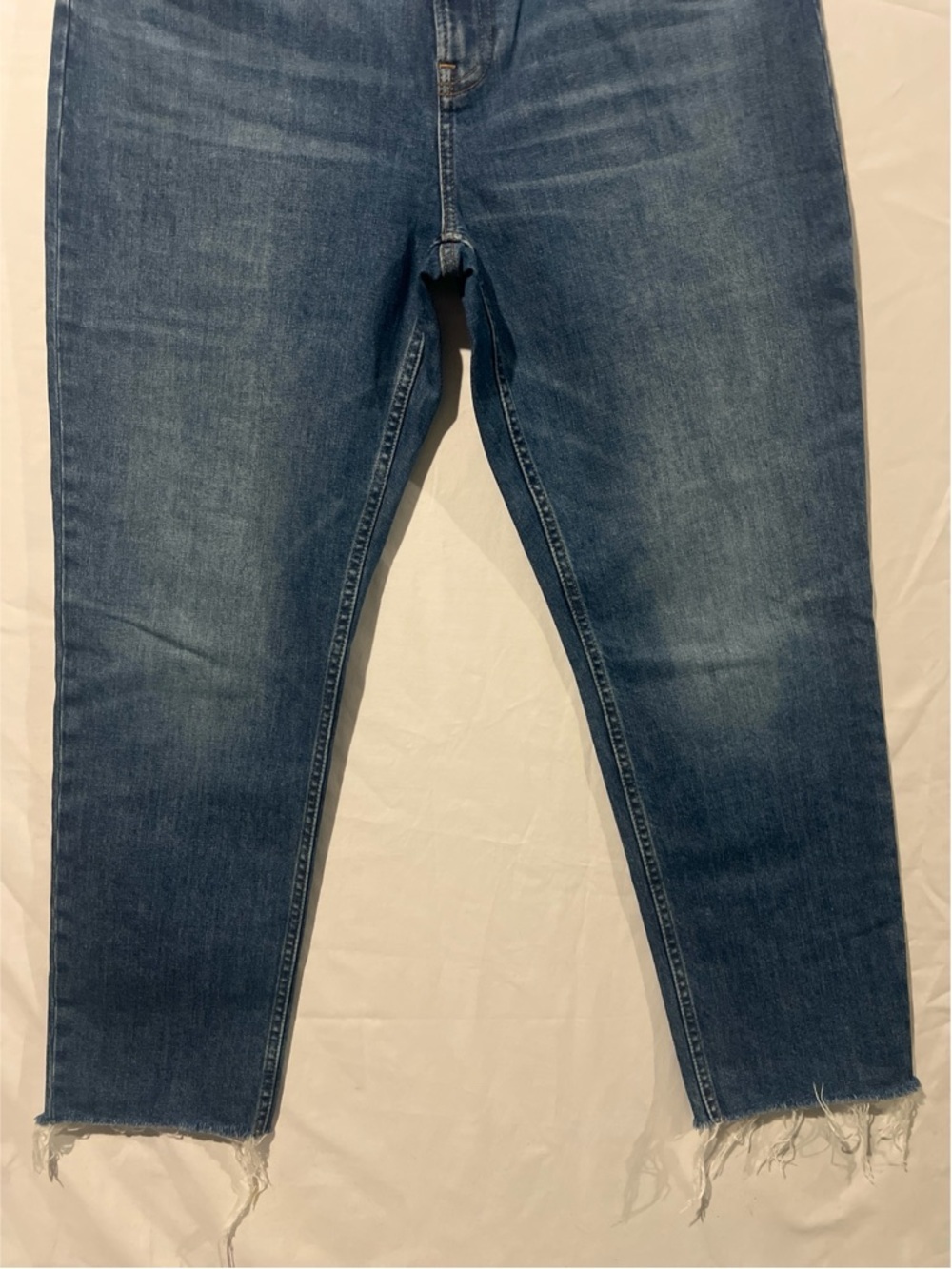 Everlane The Cheeky Jeans Women’s 31 Blue Cotton High Rise Straight Raw Hem - Picture 5 of 11